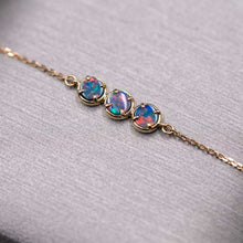 Load image into Gallery viewer, Minimalist Doublet Opal Charm Bracelet 18K Yellow Gold