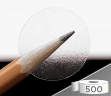 Load image into Gallery viewer, 1&quot; Crystal Clear Wafer Seals: 500/Roll - Pef. &amp; Non-Perf.