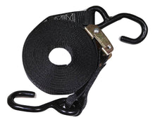 Load image into Gallery viewer, 1&quot; x 20 ft Heavy Duty Cam Buckle Tie Down Strap w/ Vinyl S Hooks | C120VS-BK