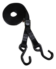 Load image into Gallery viewer, 1&quot; x 20 ft Heavy Duty Cam Buckle Tie Down Strap w/ Vinyl S Hooks | C120VS-BK