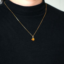 Load image into Gallery viewer, 1.84 ct Mexican Fire Opal &amp; Diamond Pendant Necklace 18K Yellow Gold