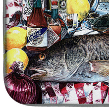 Load image into Gallery viewer, Fish and Beers from New Orleans Dish Drying Mat – Absorbent, Artistic Kitchen Essentials 1001DDM