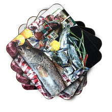 Load image into Gallery viewer, Fish and Beers from New Orleans Coasters - Set of 4 Lightweight Foam, Absorbent Drink Coasters