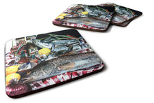 Load image into Gallery viewer, Fish and Beers from New Orleans Coasters - Set of 4 Lightweight Foam, Absorbent Drink Coasters