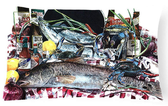 Fish and Beers from New Orleans Decorative   Canvas Fabric Pillow