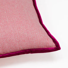 Load image into Gallery viewer, Chevron Wool Pillow Cover with Velvet Trim