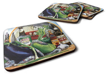 Load image into Gallery viewer, Eggplant and New Orleans Beers Coasters - Set of 4 Lightweight Foam, Absorbent Drink Coasters