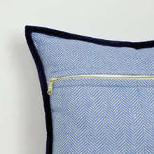Load image into Gallery viewer, Chevron Wool Pillow Cover with Velvet Trim
