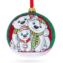 Load image into Gallery viewer, Cozy Bear Family Glass Ball Christmas Ornament 4 Inches