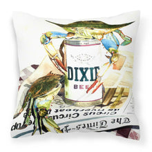 Load image into Gallery viewer, Dixie Beer   Canvas Throw Pillow - 14x14 Decorative Pillow – Art for Your Home &amp; Patio