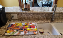 Load image into Gallery viewer, Veron's and Crabs Dish Drying Mat – Absorbent, Artistic Kitchen Essentials 1016DDM