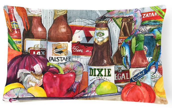 New Orleans Beers and Spices Decorative   Canvas Fabric Pillow