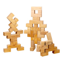 Load image into Gallery viewer, **Pre-order (Ships in 2-3 Weeks)**19 Pcs Wooden Stairway Building Blocks Set