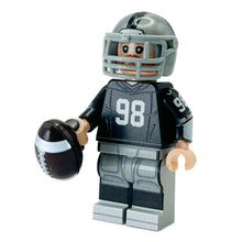 Load image into Gallery viewer, #98 DE Las Vegas Football Player Minifig made using LEGO parts - B3 Customs