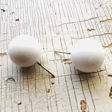 White Jumbo Ball Stud Earrings