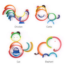 Load image into Gallery viewer, **Pre-order (Ships in 2-3 Weeks)**12 Pcs Large Wooden Rainbow Stacking Blocks in Primary Colors