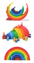 Load image into Gallery viewer, **Pre-order (Ships in 2-3 Weeks)**12 Pcs Large Wooden Rainbow Stacking Blocks in Primary Colors