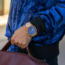 Load image into Gallery viewer, AM1047SS - AMBASSADOR ROSE GOLD &amp; BLUE WATCH