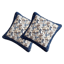 Load image into Gallery viewer, Tache Cotton Patchwork White Blue Yellow Brown Floral Prairie Sunset Cushion Cover 2-Pieces (JHW-887)