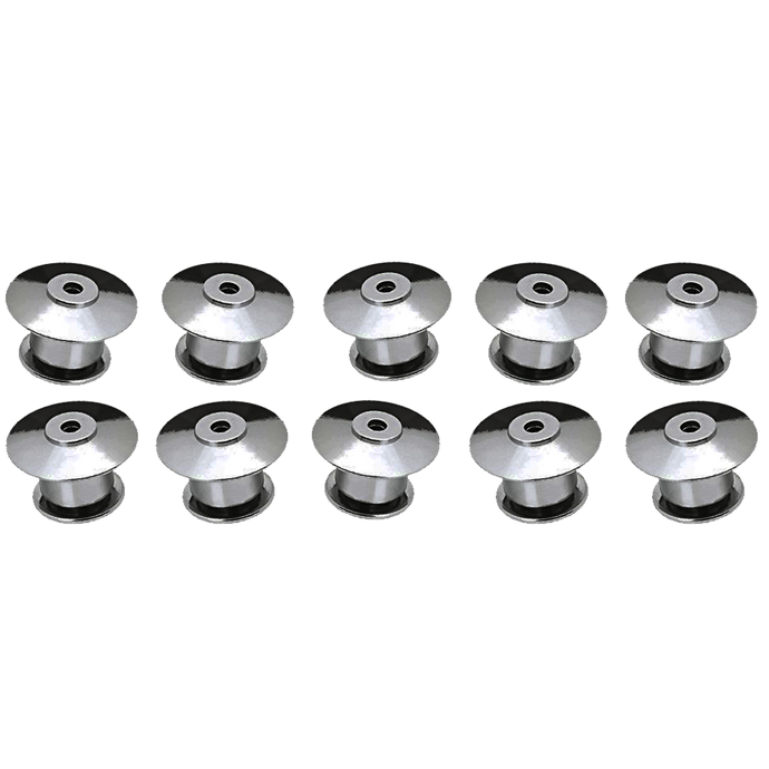 10 Silver Deluxe Safety Locking Pin Backs, Pin Keepers Locking Clasps Scouts Uniform Nameplate