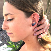 Load image into Gallery viewer, Navy Blue Lucite Ball Stud Earrings