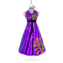 Load image into Gallery viewer, Elegant Purple Dress Glass Christmas Ornament