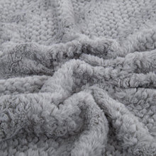 Load image into Gallery viewer, Tache Dark Grey Faux Fur Throw Blanket Bubble Textured Striped Embossed (#11)