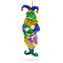Load image into Gallery viewer, Frog Jester Glass Christmas Ornament