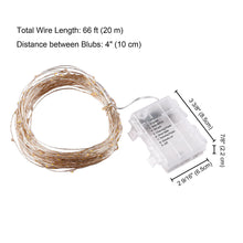 Load image into Gallery viewer, Yescom Copper String Light Christmas Lights Battery Powered 66ft