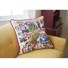 Load image into Gallery viewer, 12 Days of Christmas Hand-Embroidered Pillow