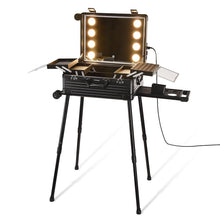 Load image into Gallery viewer, Byootique Rolling Makeup Case with Lighted Mirror &amp; Legs 24 inch
