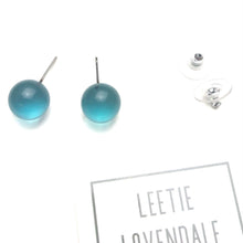 Load image into Gallery viewer, Transparent Zircon Blue Lucite Ball Stud Earrings