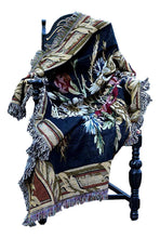 Load image into Gallery viewer, Tache Floral Wheat Bouquet Harvest Tapestry Throw with Fringe (1358)