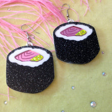 Load image into Gallery viewer, Sushi Roll Acrylic Statement Earrings