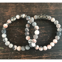 Load image into Gallery viewer, Pink Zebra Jasper Positivity Bracelets
