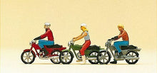 Load image into Gallery viewer, Preiser 10126 HO Scale Recreation &amp; Sports -- Motorbikes w/Riders