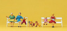Load image into Gallery viewer, Preiser 10051 HO Scale Pedestrians -- Women &amp; Children On Benches