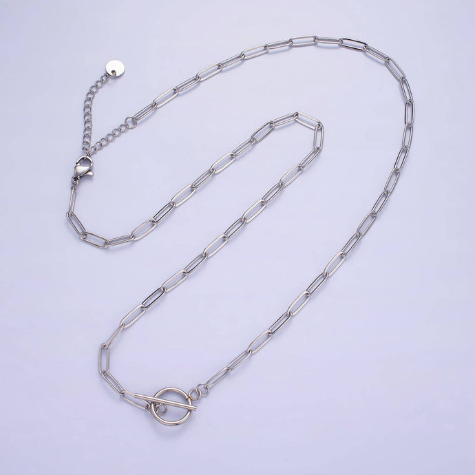 14K Gold Filled Toggle Clasps Paperclip Chain 19