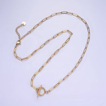 Load image into Gallery viewer, 14K Gold Filled Toggle Clasps Paperclip Chain 19&quot;  Necklace | Silver or Gold