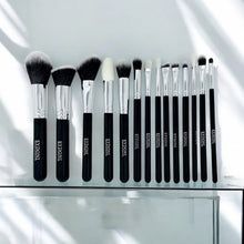 Load image into Gallery viewer, 15 PIECE PROFESSIONAL MAKEUP BRUSH SET with TRAVEL BRUSH HOLDER