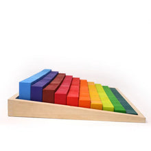 Load image into Gallery viewer, **Pre-order (Ships in 2-3 Weeks)**100 Pcs STAINED Large Stepped Counting Wooden Stacking Blocks