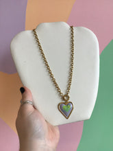 Load image into Gallery viewer, Enamel Coated Heart Charm Necklace