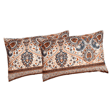 Load image into Gallery viewer, Tache Rustic Paisley Mandala Palace Teal Orange Ivory Pillowcases (KF174)
