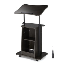 Load image into Gallery viewer, Yescom Height-Adjustable Rolling Laptop Cart with Storage