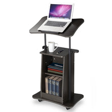Load image into Gallery viewer, Yescom Height-Adjustable Rolling Laptop Cart with Storage