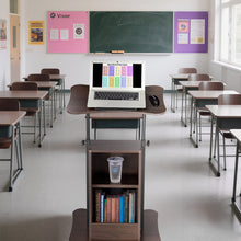 Load image into Gallery viewer, Yescom Height-Adjustable Rolling Laptop Cart with Storage