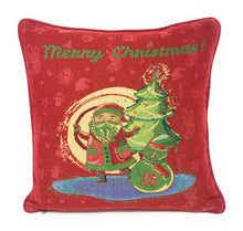 Load image into Gallery viewer, DaDa Bedding Set of 4 Pieces - Magical Santa Snowman Gingerbread Christmas Holiday Tapestry Throw Pillow Covers Bundle Pack - 16" x 16"