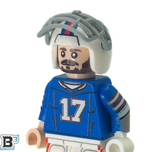 Load image into Gallery viewer, #17 QB Bills Football Player Minifig made using LEGO parts - B3 Customs