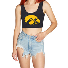 Load image into Gallery viewer, Iowa Hawkeyes Black Crop Tank Top