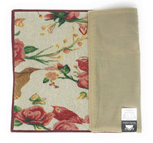 Load image into Gallery viewer, Tache Floral Red Roses Hummingbirds Woven Tapestry Placemat Set (18109)
